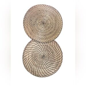 IKEA 2 Large  Round 14” Woven Seagrass Place settings‎